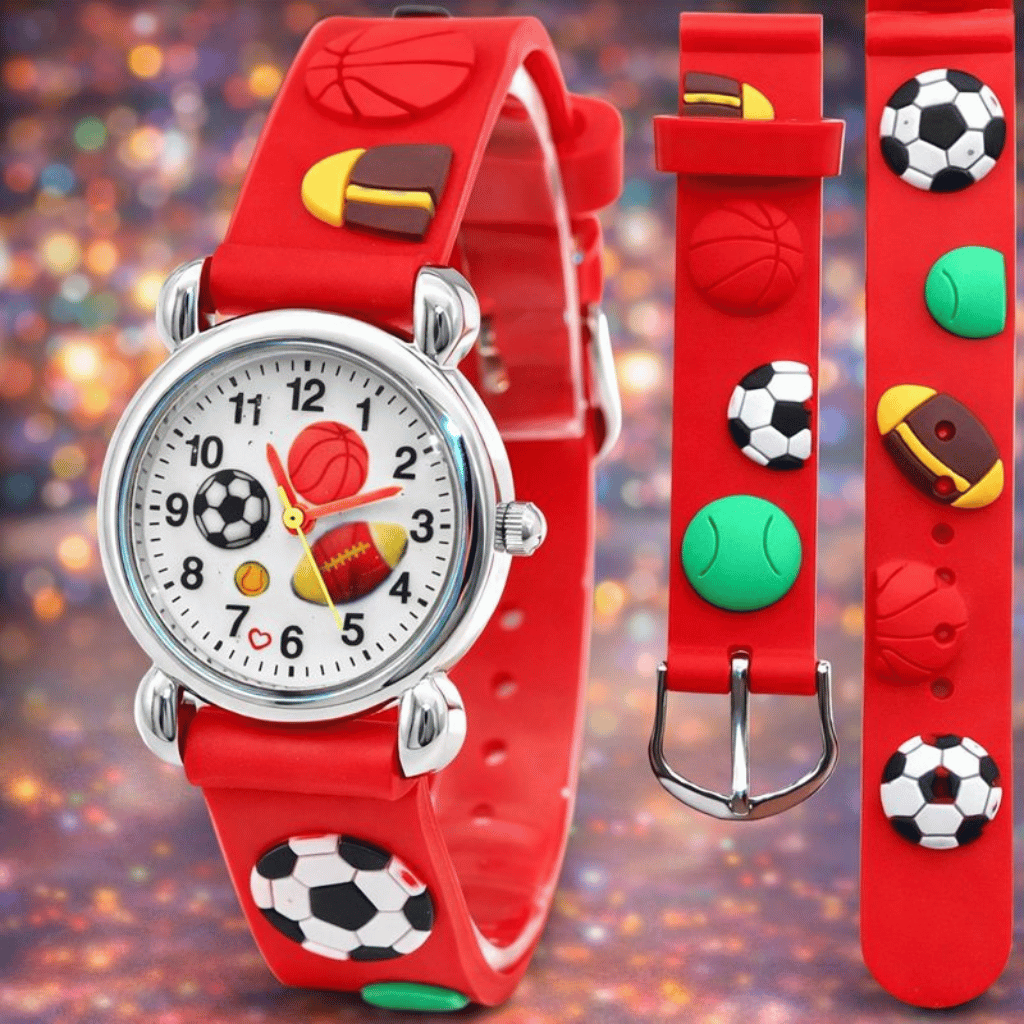 High Quality Cute Football Cartoon Children Silicone Watch (Random-Colour)