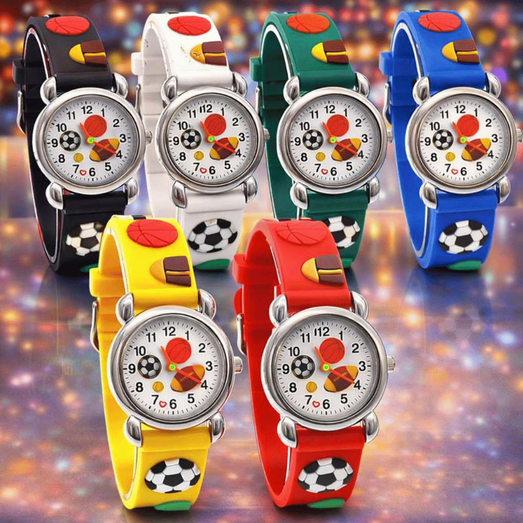 High Quality Cute Football Cartoon Children Silicone Watch (Random-Colour)