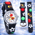 High Quality Cute Football Cartoon Children Silicone Watch (Random-Colour)