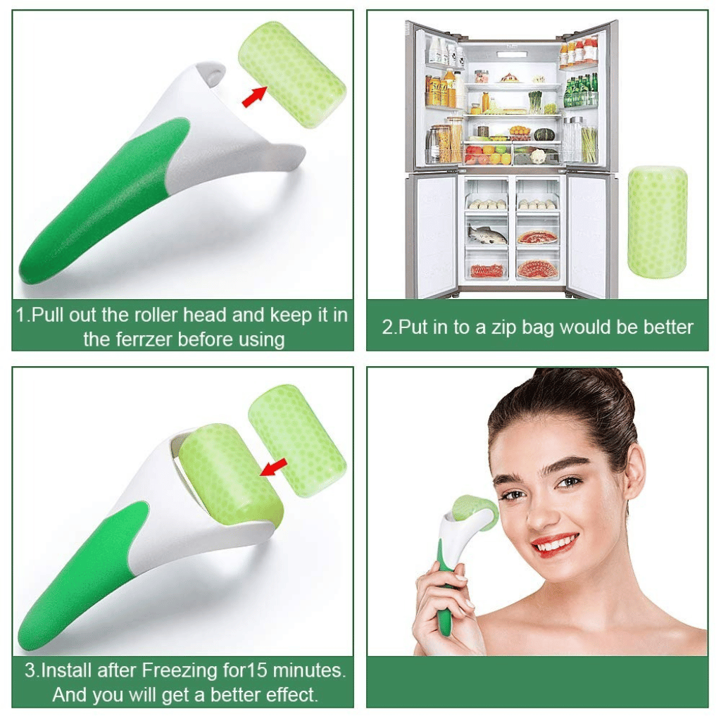 Ice Roller Skin Cool Derma for Face Body Massager Puffiness Migraine Pain Relief