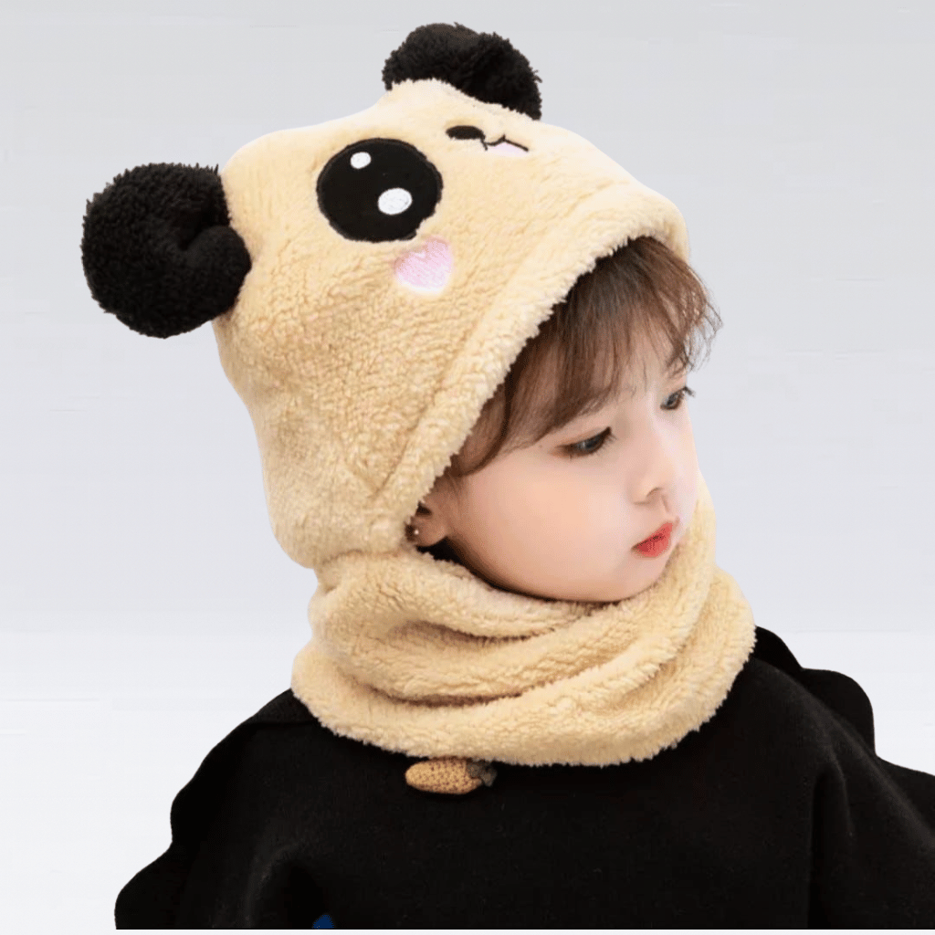 Kids WooL Cap Cartoon Panda Baby With Kids Winter Panda Cap Wool Cap With (Random Color)