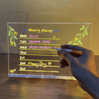 LED Light-Up Writing Board for Kids (12×8 cm) | Acrylic Message Pad with Stand