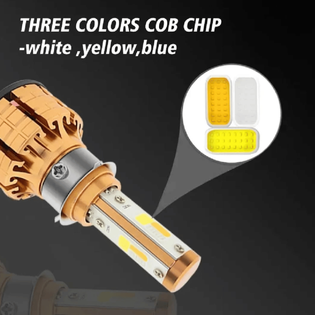 M3 LED Motorbike Headlight Bulb with Cooling Fan Waterproof (55W 3-Color)