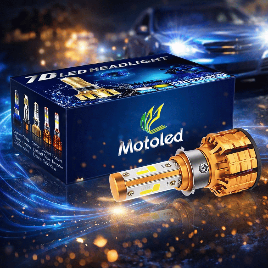 M3 LED Motorbike Headlight Bulb with Cooling Fan Waterproof (55W 3-Color)