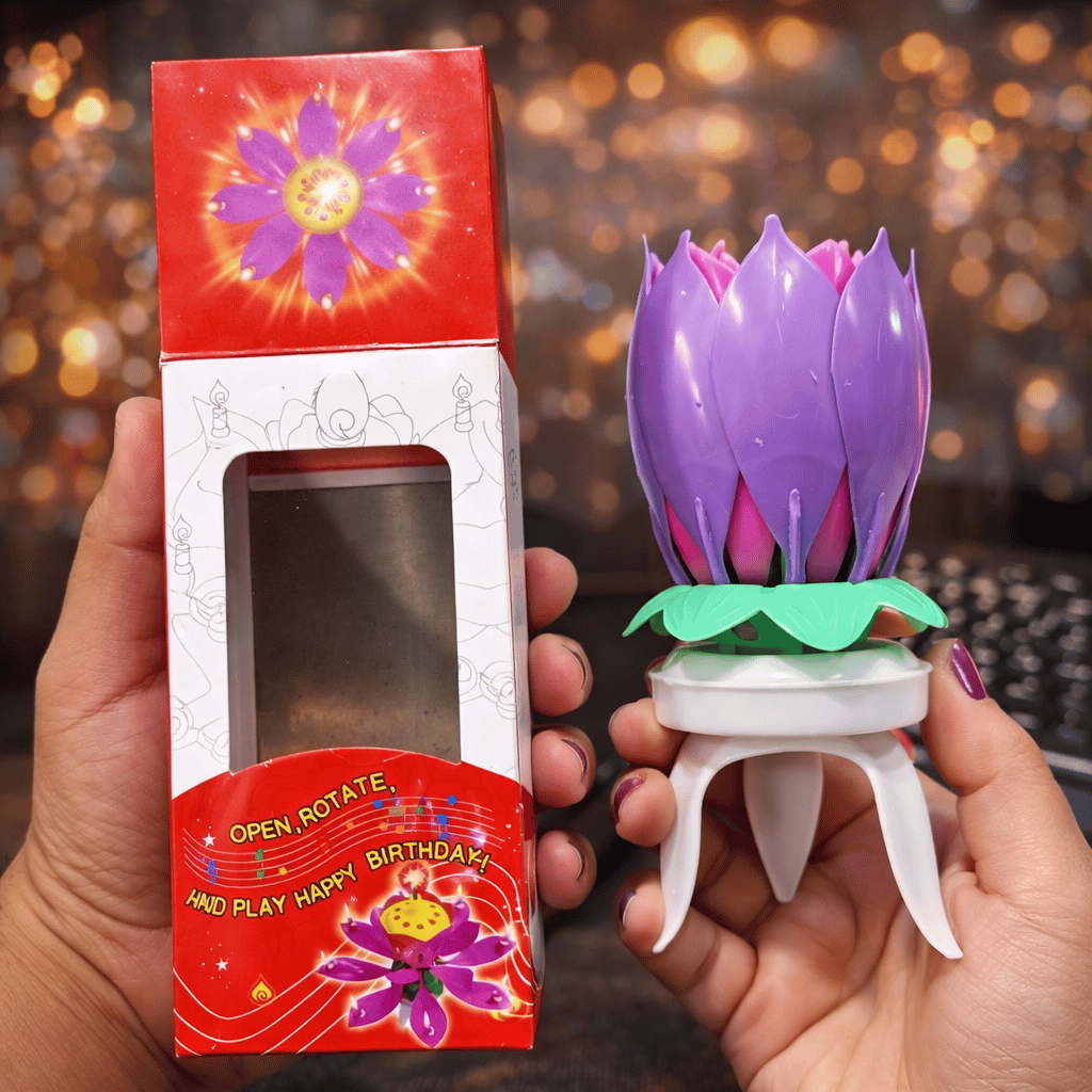 Melody Birthday Candle Musical Flower Candle With Rotating And Happy Birthday Tune For Celebrations