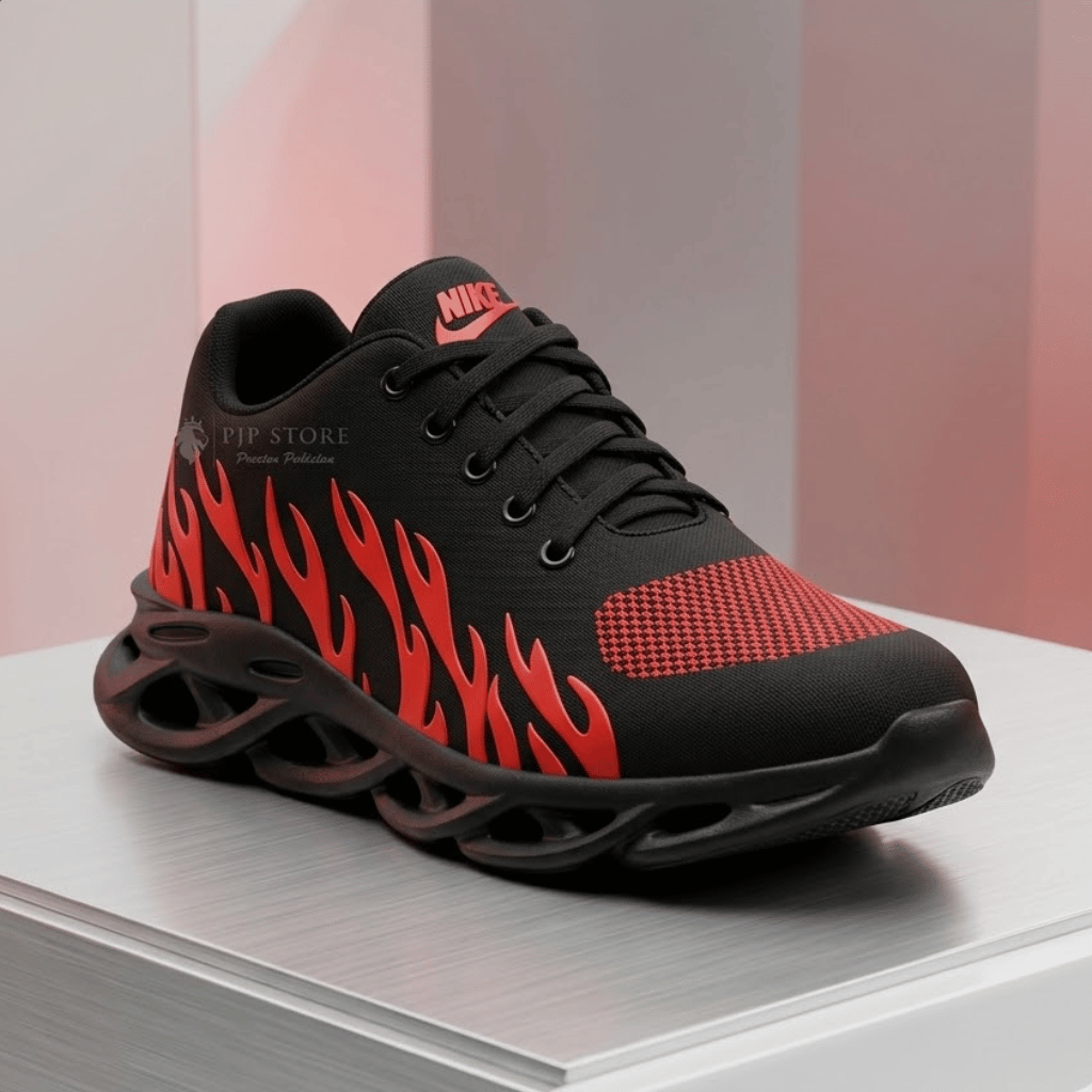 Men's Rubber Comfortable Joggers Red Fire