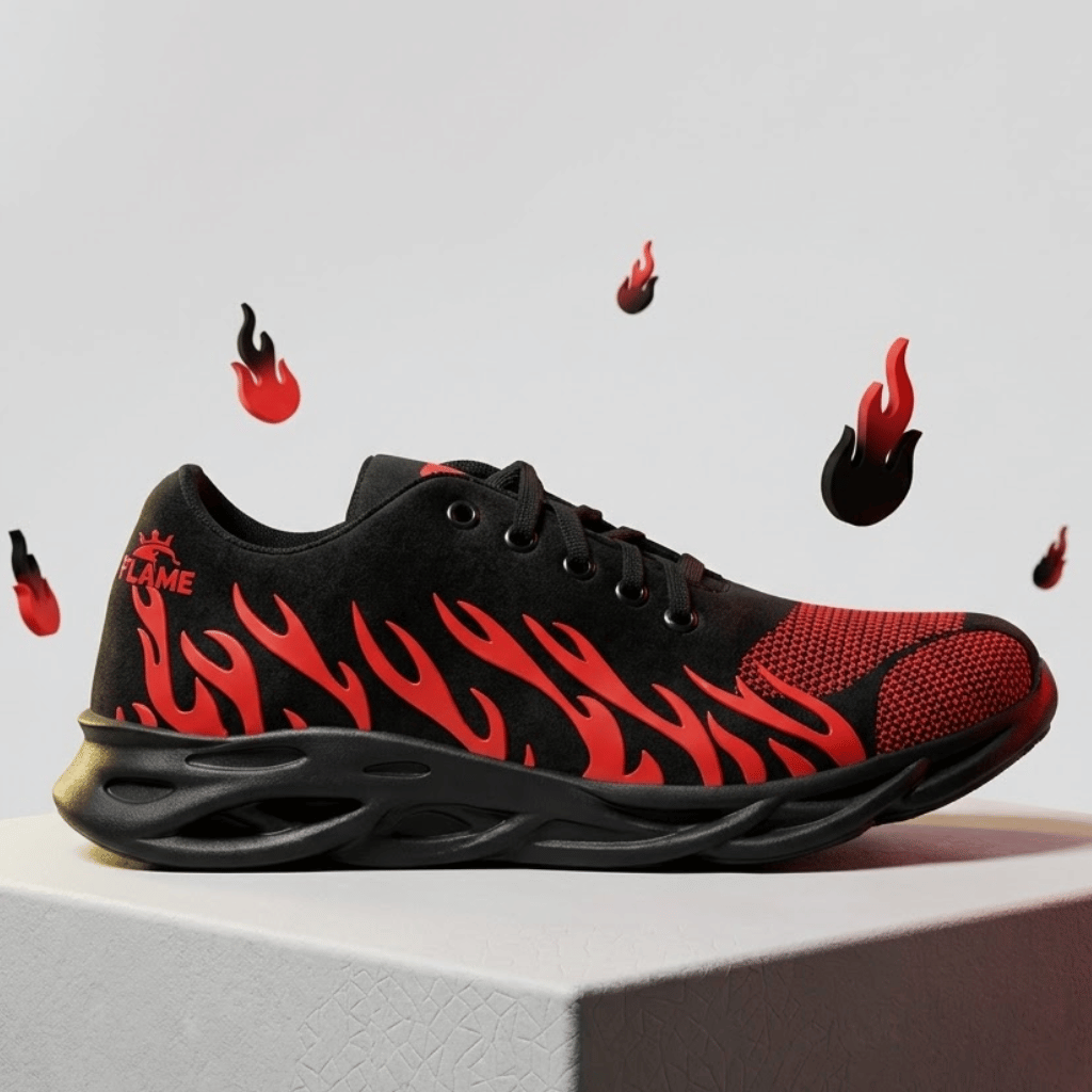 Men's Rubber Comfortable Joggers Red Fire