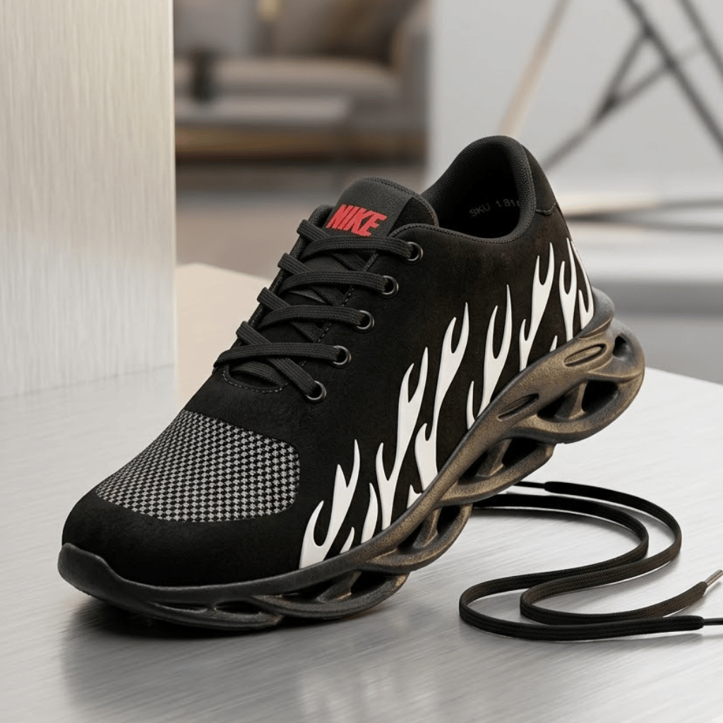 Men's Rubber Comfortable Joggers Red Fire