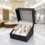 Midnight Elegance Rose Gold Jewelry Set