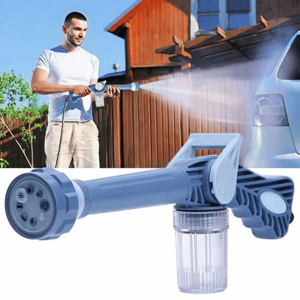 Multi-functional High Pressure Washer with Liquid Dispenser 8 Spray Modes Plants Watering Cleaning