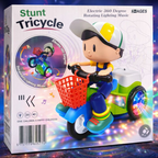 Musical Stunt Tricycle Toy Bike for Kids with 360° Rotation, 3D Flashing Lights