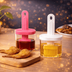 Oil Bottle with Silicone Brush – Durable Kitchen Tool for Easy Cooking and Baking Use.( Random Color)