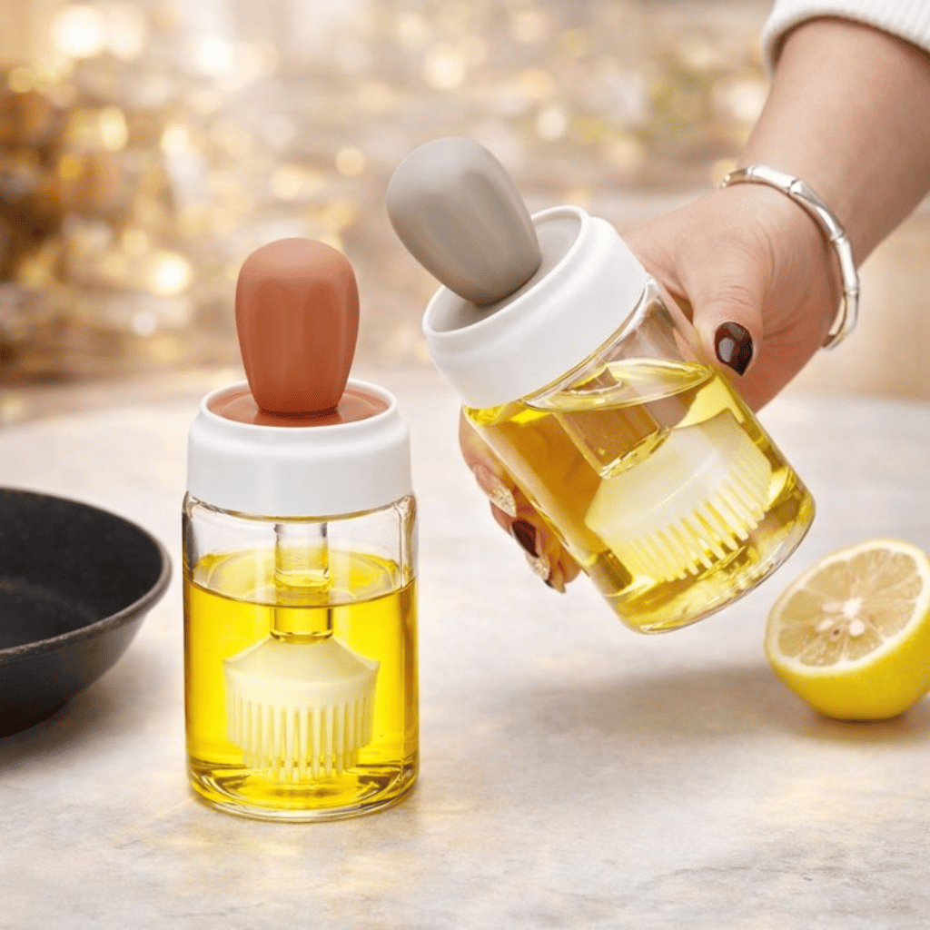 Oil Dispenser Bottle With Silicone Brush 2 In 1 Cooking Oil Tank
