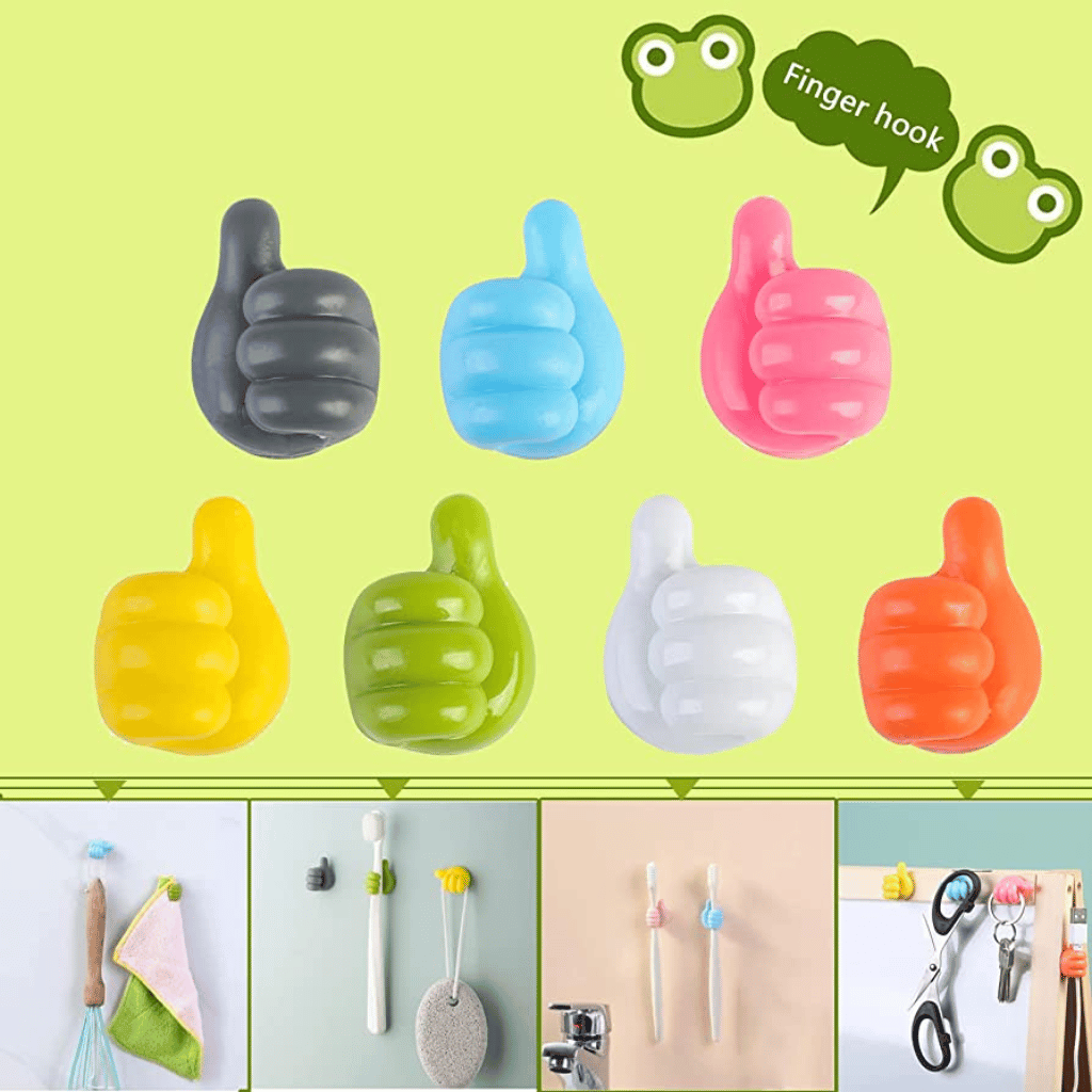 Pack Off 10 Thumb Wall Hook Wall Decoration Hook Creative Silicone Thumb (Random Color)