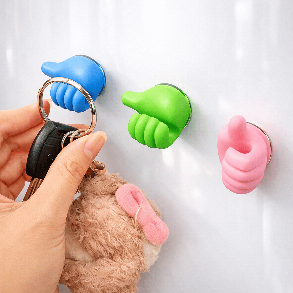 Pack Off 10 Thumb Wall Hook Wall Decoration Hook Creative Silicone Thumb (Random Color)