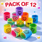 Pack of 12 Magic Slinky Spring Finger Fidget Toys Multicolor