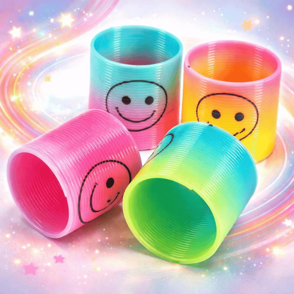 Pack of 12 Magic Slinky Spring Finger Fidget Toys Multicolor