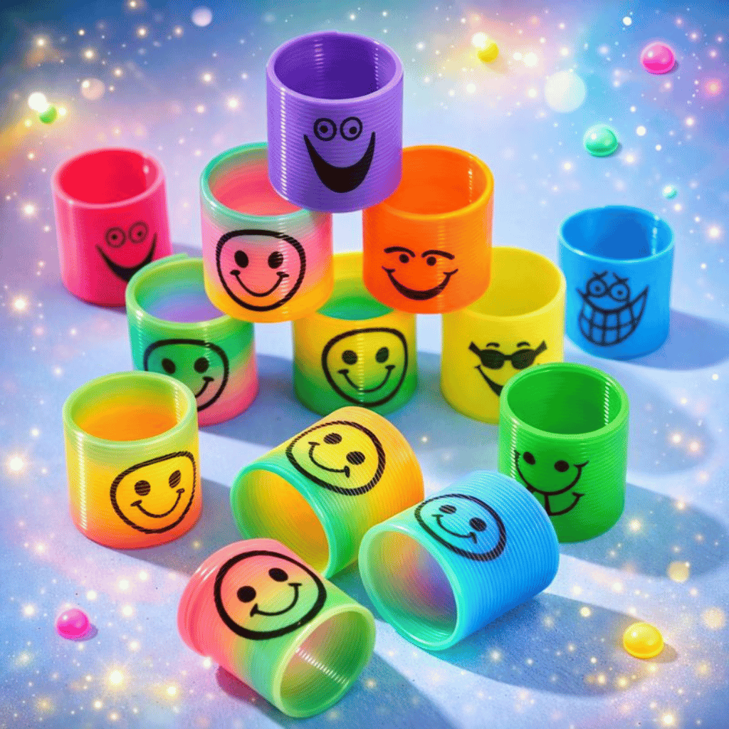 Pack of 12 Magic Slinky Spring Finger Fidget Toys Multicolor