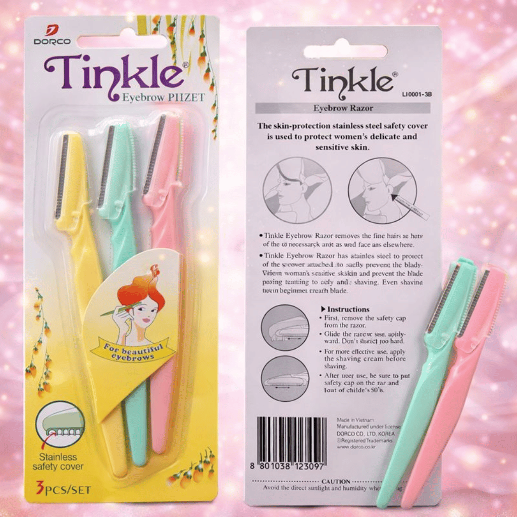 Pack of 3 Tinkle Eyebrow & Facial Hair Razor for Women