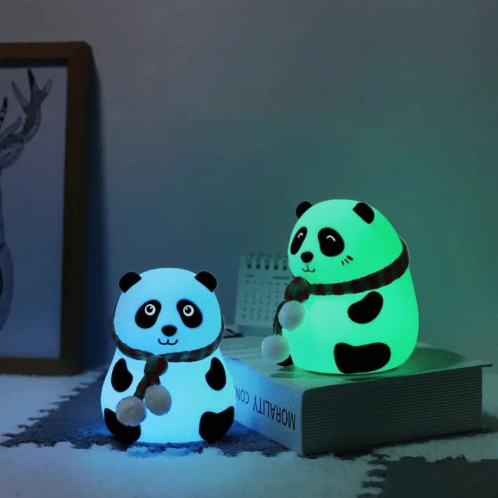 Panda Led Night Lamp | YH-608 Model |Soft Silicone Rechargeable Night Light  7-Color Touch Control Kids Bedroom Gift