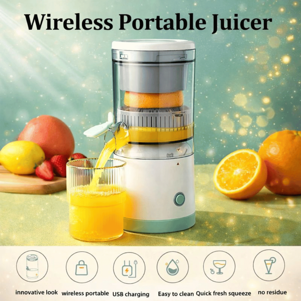 Portable Electric Citrus Juicer Hands-Rechargeable Orange Lemon Grapefruit  Easy to Clean Juicer Machine
