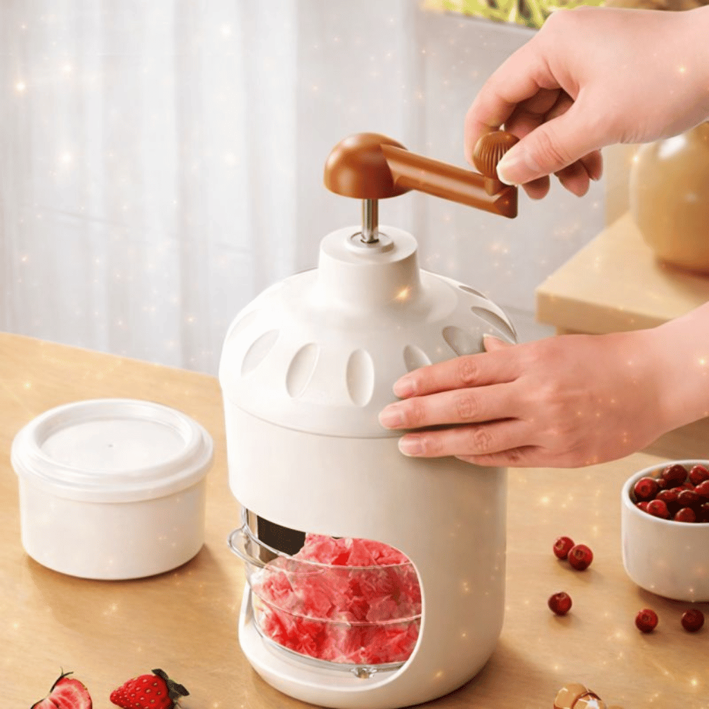 Portable Manual Ice Shaver Machine Hand-Crank Slushie Maker