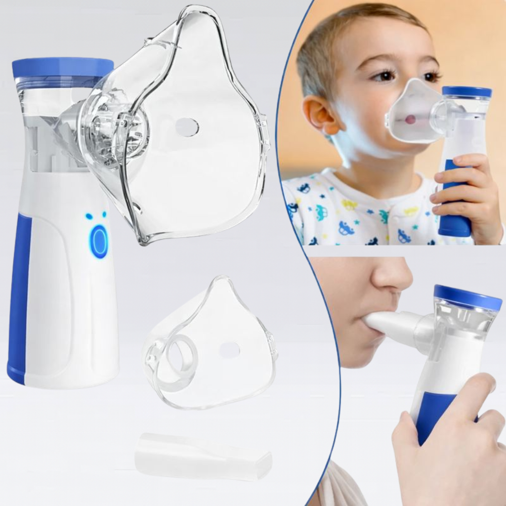 Portable Mesh Nebulizer USB & Battery Operated | Nebulizer Machine With Mask | Personal Inhaler for Efficient Respiratory Care