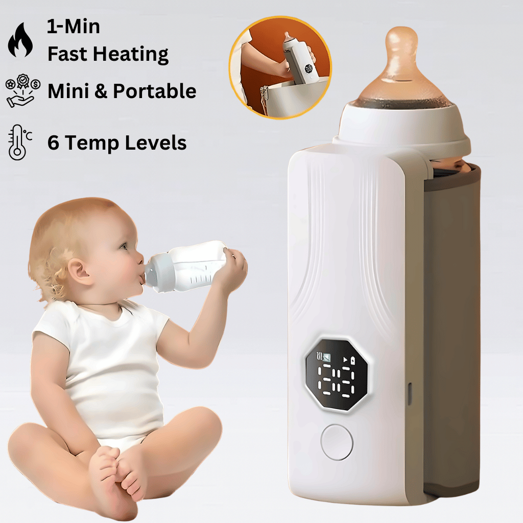Portable Rechargeable Baby Feeder Warmer | Bottle Warmer – Mini & Travel-Friendly Milk Heater for Babies