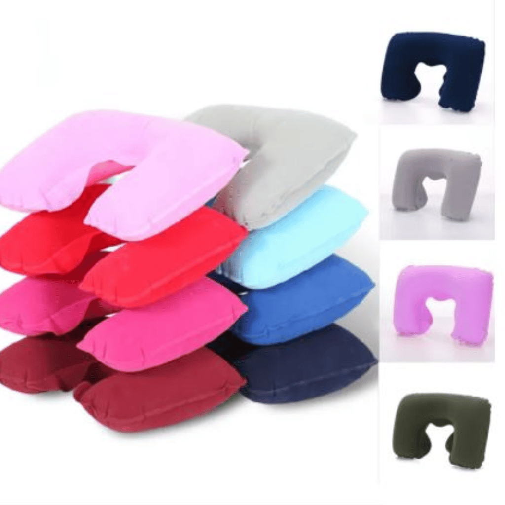 Portable U-Shape Inflatable Travel Pillow U Shape Car Head Rest Air Cushion