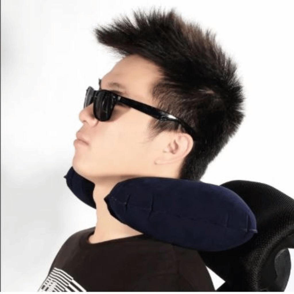 Portable U-Shape Inflatable Travel Pillow U Shape Car Head Rest Air Cushion