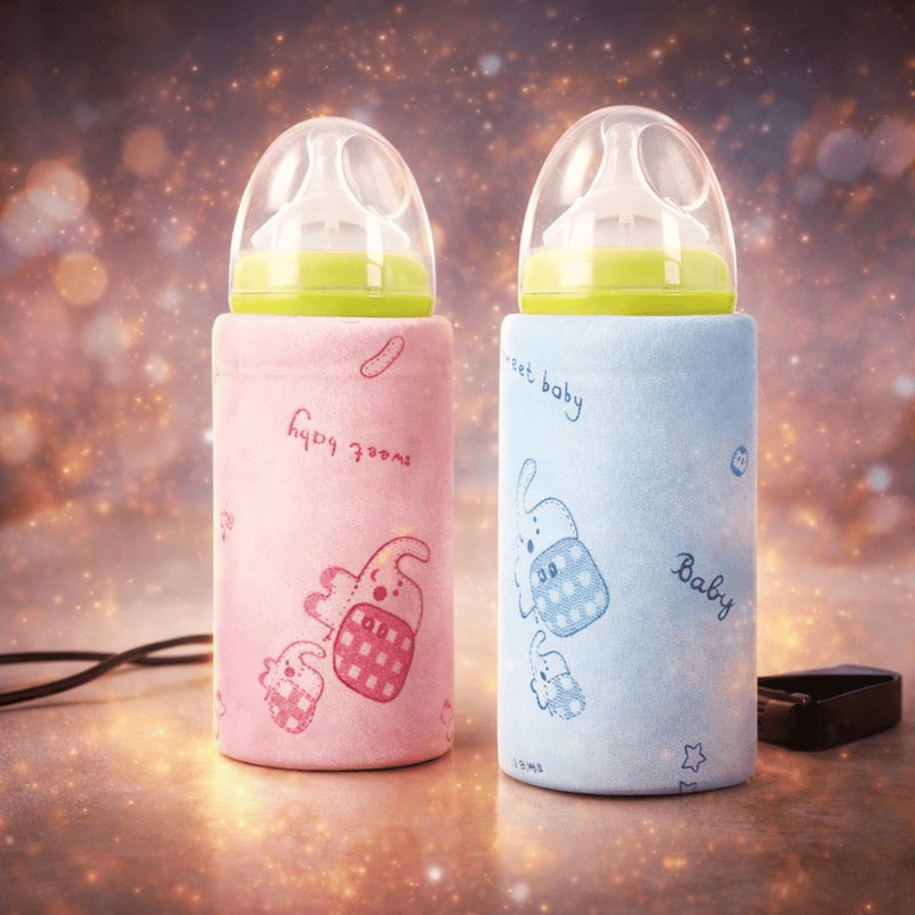 Portable USB Feeder Warmer Pouch | 42°C Constant Heating | Easy‑to‑Carry | Random Design