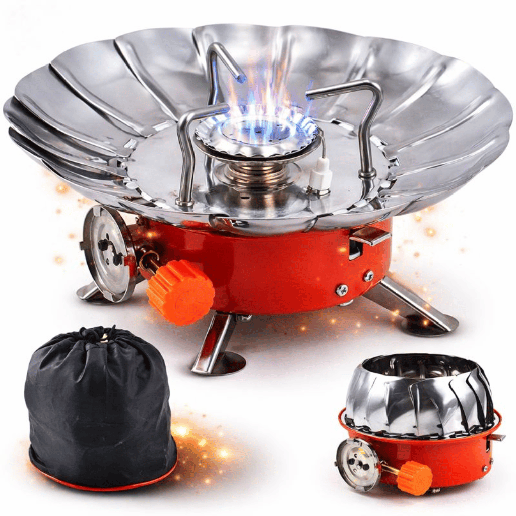 Portable Windproof Camping Stove (Without Gas Bottle) | Stainless Steel Outdoor Stove