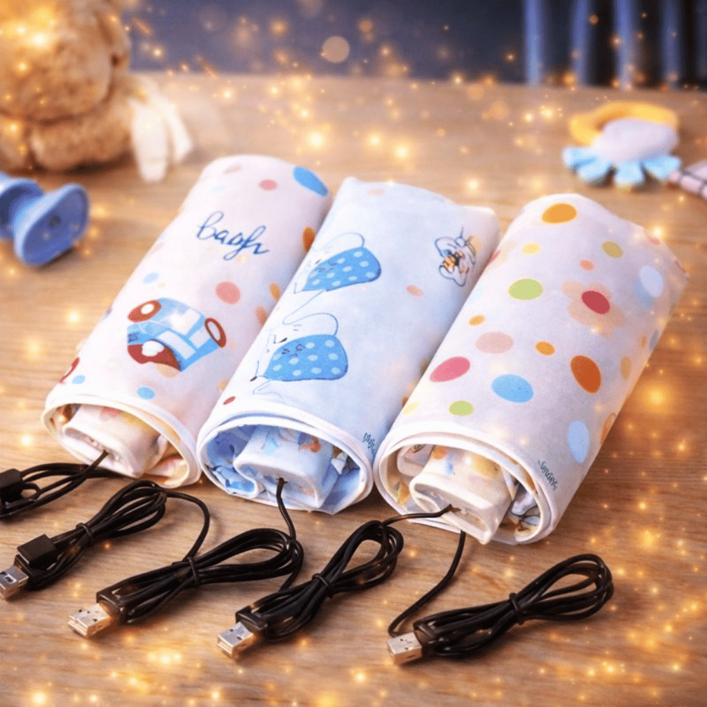 Portable USB Feeder Warmer Pouch | 42°C Constant Heating | Easy‑to‑Carry | Random Design