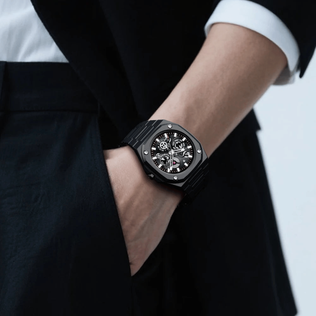 Premium Black Waterproof Men’s Watch – Luxury Multi-Dial Design (With Box)