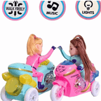 Princess Motorbike Toy With Lights Music And Dolls For Girls Kids (Random Color)