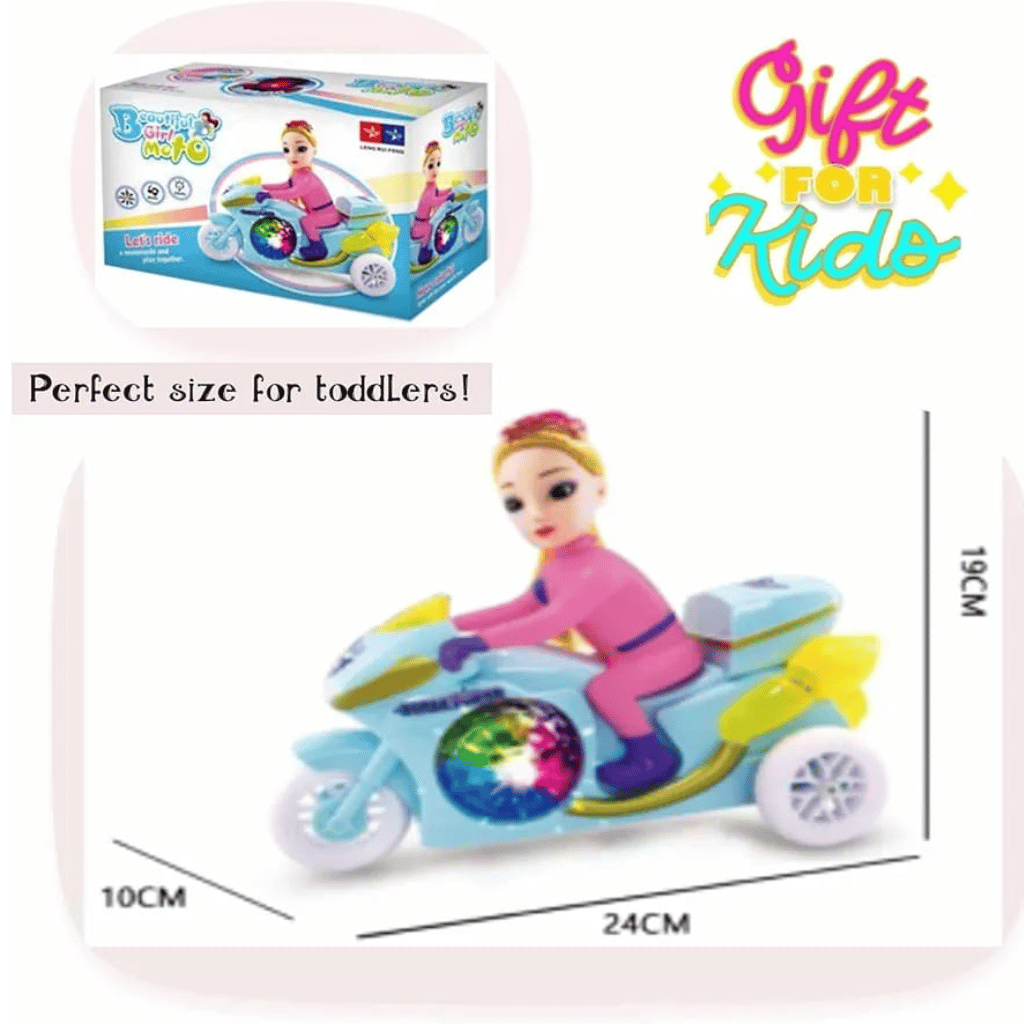 Princess Motorbike Toy With Lights Music And Dolls For Girls Kids (Random Color)