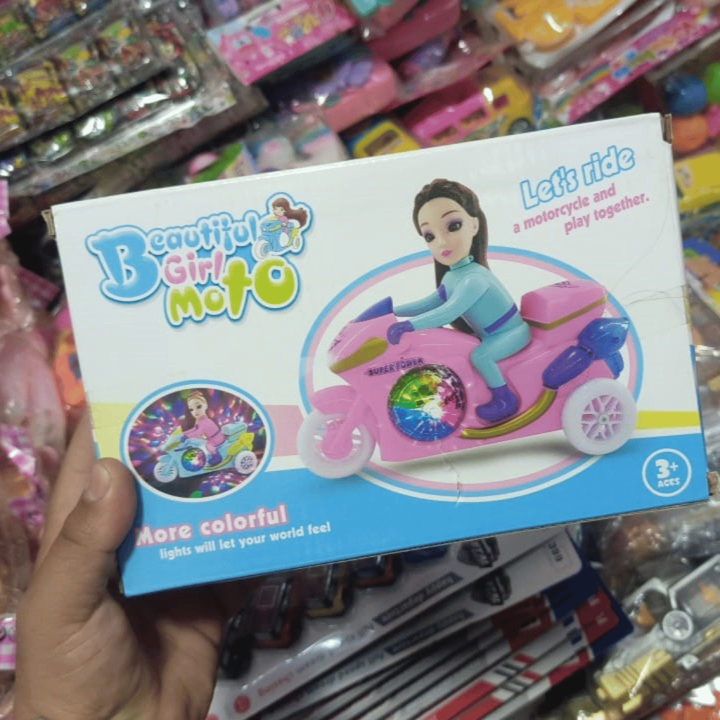 Princess Motorbike Toy With Lights Music And Dolls For Girls Kids (Random Color)