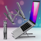 Professional Adjustable Aluminium Laptop Stand 16 Inch Height, Foldable & Portable (6 Angles)