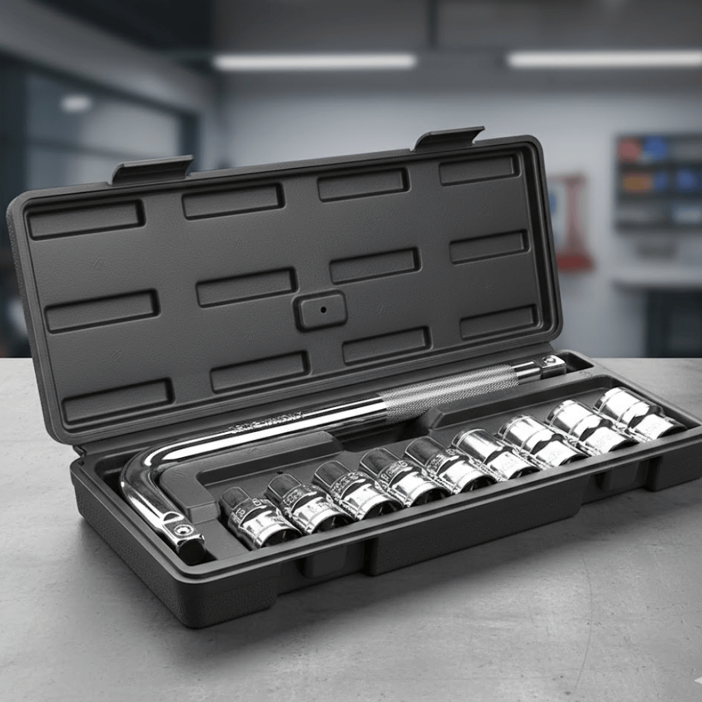 Professional Heavy Duty Socket Wrench Set | 9Pc Tool Kit | 1/2″ Drive |