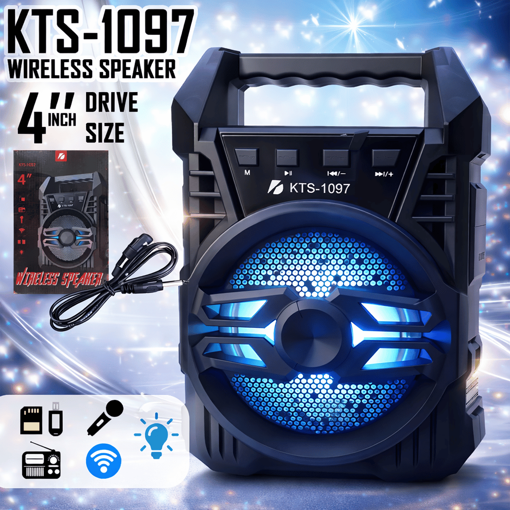 Professional Rechargeable Bluetooth Speaker 3.1 with RGB Light & FM Radio