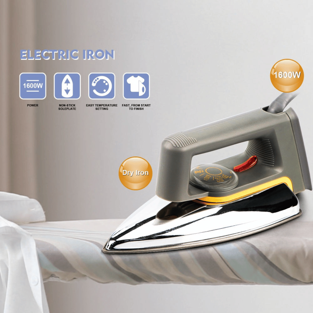 R.1108 Professional Dry Iron with Non‑Stick Soleplate