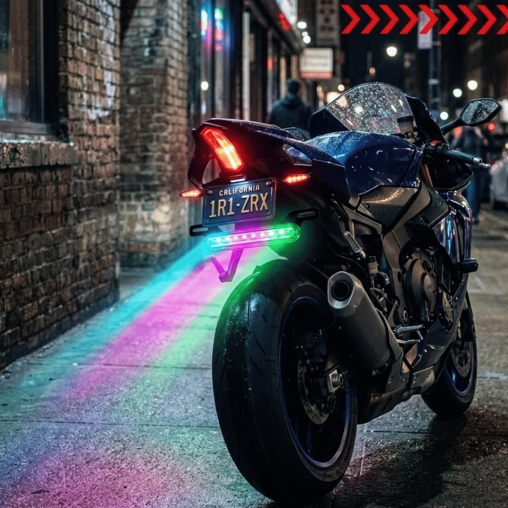 RGB Motorcycle License Plate Light Bar (12V)