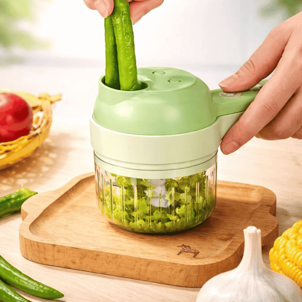 Rechargeable 4 In 1 Electric Vegetable Cutter With Multi Function Slicer Chopper