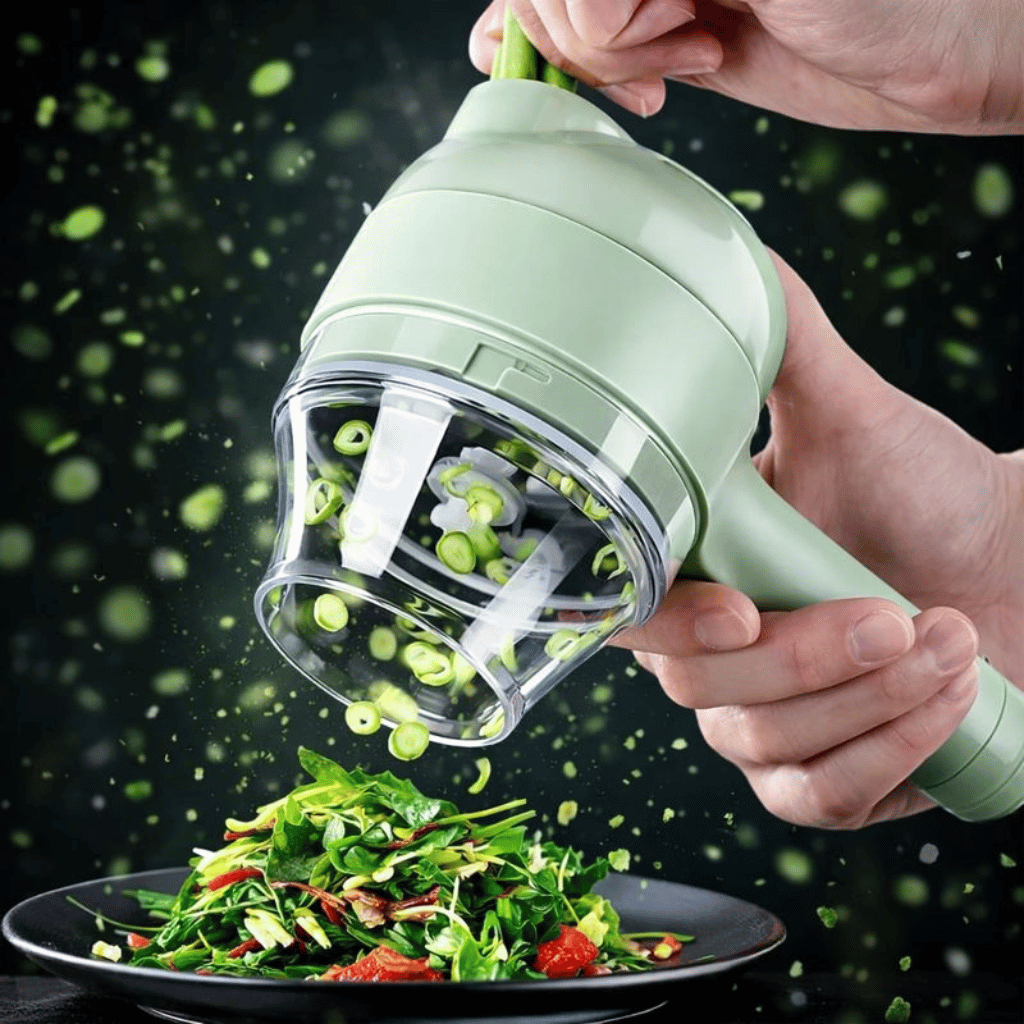 Rechargeable 4 In 1 Electric Vegetable Cutter With Multi Function Slicer Chopper
