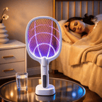 Rechargeable Mosquito Racket With Stand (Random Color)