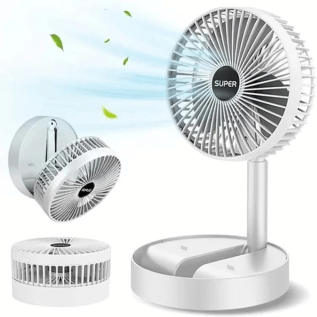 Rechargeable Portable Telescopic Folding Table Fan (Random Color)
