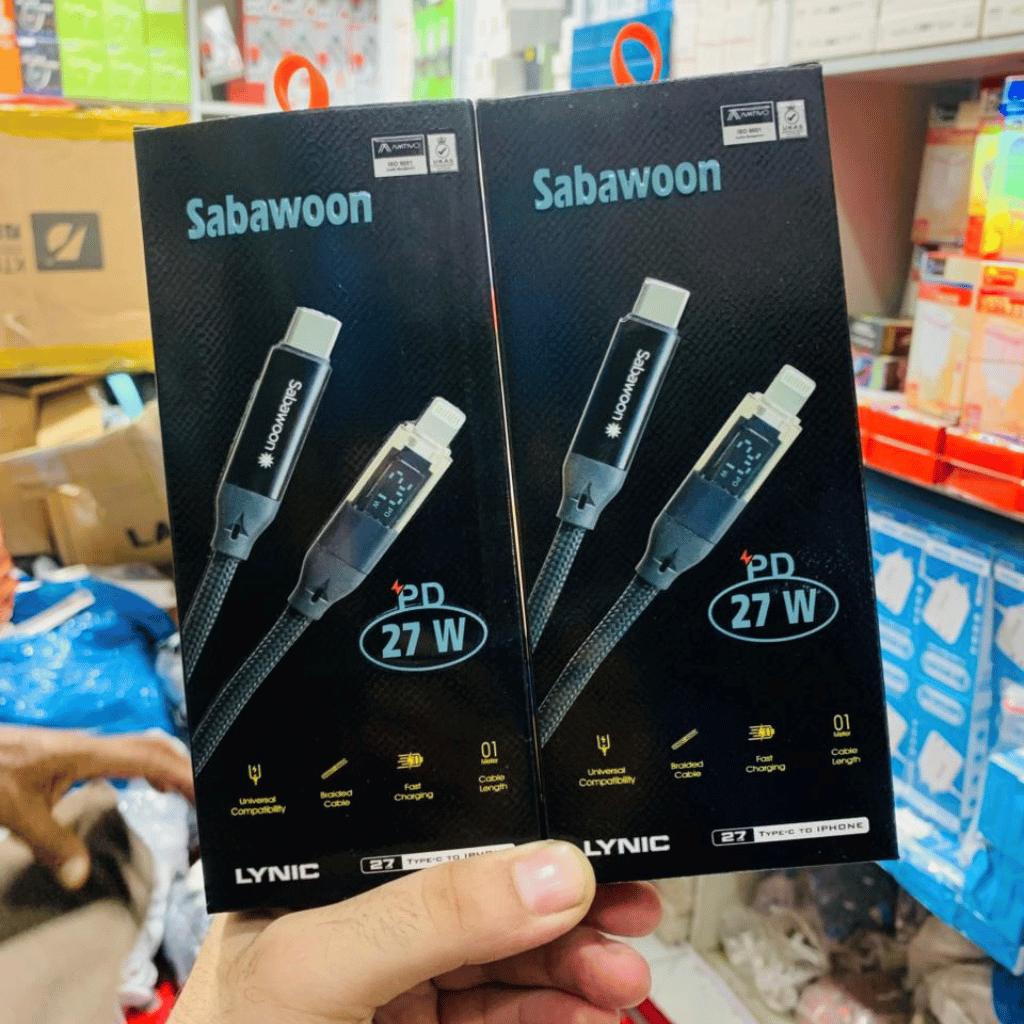 Sabawoon S125 Type‑C to iPhone Original Cable Digital Display