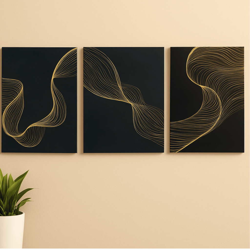 Set Of 3 Sticky Wooden Canvas Frames For Wall Decore Aesthatic Art