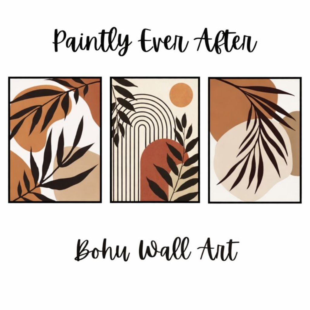 Set of 3 Abstract Botanical Wall Art Frames Home Decor – 8x11"