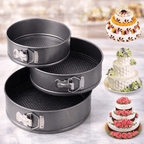 Set of 3 Nonstick Round Shape Cake Mould Cake Pan for Baking